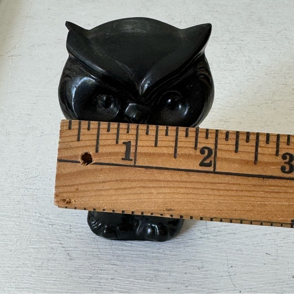 Handmade Crafted from Coal Owl Vintage Figurine Vintage - Picture 12 of 13